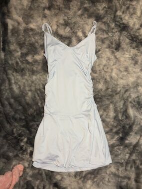 Light Blue Mini Slip Dress with Adjustable Straps